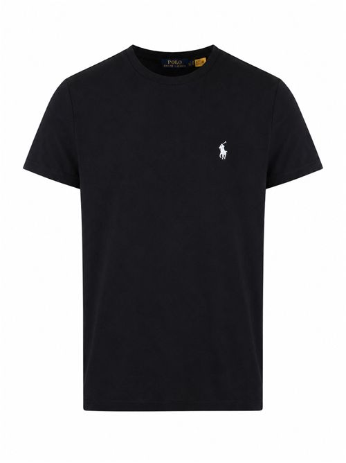 T-shirt in cotone con logo Black POLO RALPH LAUREN | 211B14605033